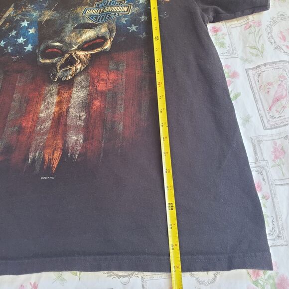 Vintage Harley Davidson T Shirt Tennessee Big Print USA Flag Skull Size Large - Picture 7 of 7